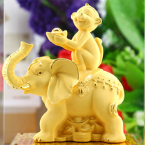 Velvet Gold Auspicious Wealth Elephant Ornaments Zodiac Monkey Crafts New Year Opening Auspicious Gifts