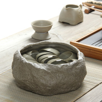 Mingfeng kung fu tea set tea ceremony zero with coarse pottery tea wash retro clay tea wash anti stone ceramic tea wash