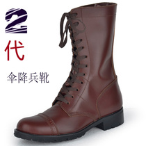 World War II military fans retro paratrooper boots red brown cowhide paratrooper strap boots War Wolf 2 with the same male Martin boots