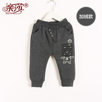 Spring girl warm and suede long pants with baby gush and warm casual pants female baby spring with velvety pants