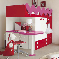 High and low bed to bed table multifunctional childrens bed Group girl saves space 1 2 meters with desk combination pink