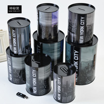 Just cant get in the oversized piggy bank Tinplate piggy bank Classic black boyfriend birthday adult creative gift