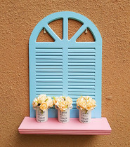 Mediterranean Windows Creative Separators Home Background Wall Decorations Fields Garden Solid Wood Doing Old Shelf Wall-mounted Shelving