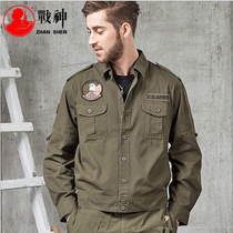 Europe and the United States battlefield mens shirt new long-sleeved spring and autumn shirt Cotton washed loose shirt 101 Airborne Division jacket