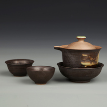 Fast guest Cup one pot three cups kung fu tea set ceramic travel kung fu tea set single portable tea set