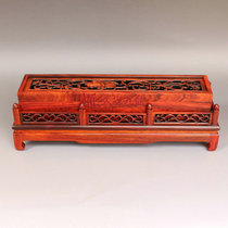 Red sour branch wood carving hollowed out horizontal carved mahogany lighting device solid wood incense burner incense box scented goods supplies