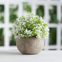 (Retro simulation plant potted) tree ball bonsai green plant flower ball grass table decoration