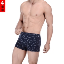 4pcs AB Men's Underwear Pure Cotton Plus Size Middle-aged Red High Waist Cotton Boxer Shorts Head Trousers B035