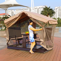 Outdoor swing rocking chair four power rocking chair hanging basket hanging chair indoor outdoor courtyard balcony garden bed table and chair