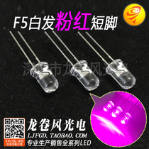 F5 white hair pink high bright pink LED lamp beads 5mm pink light emitting diode powder light