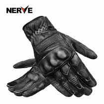 NERVE motorcycle leather gloves Vintage motorcycle gloves touch screen four seasons CE protective gear drop proof KQ1026