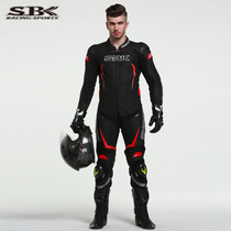 New product SBK conjoined leather jacket motorcycle riding suit equipped with locomotive racing suit suit suit imported wrestling suit