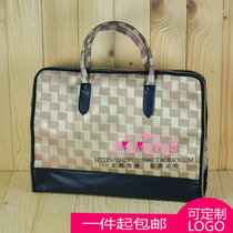 A4 Large capacity canvas document bag Portable zipper briefcase Womens document bag Information bag Information bag Office supplies