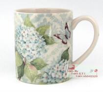 Foreign trade boutique LANG mug Standard American mug painted cup Butterfly love flower coffee cup Handy cup 30