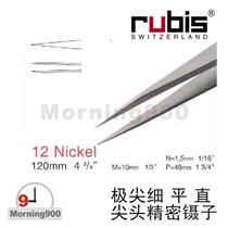 Swiss RUBIS original 12-NICKEL SA 12NICKEL-SA 120mm extreme tip tweezers