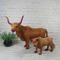 Childrens house simulation animal big yellow cow toy model ornaments bullfight Doll Doll home handicraft doll