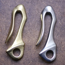 Handmade leather goods pure copper bamboo type U hook key hook pants chain hook cloth hook adhesive hook raising cattle DIY