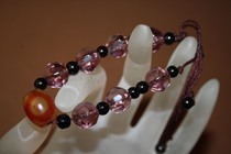 80 s purple tea crystal cut multi-sided process bracelet agate three-eye celestial beads Crystal 18 hand Choren chain T1