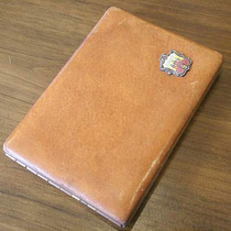 Western antiques European collection brass leather sterling silver badge European antique box incense **smoke** box