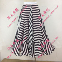 New national standard dance dress modern dance half-body friendship striped chiffon swing practice dress dance costume B180