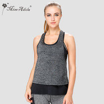 MISS ADOLA autumn new womens yoga suit top running loose quick-drying sports sleeveless vest summer