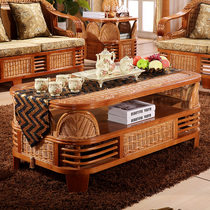 Southeast Asia Indonesia vine-woven tea table long tea table rattan furniture Indonesian tea table Fujito wood square few manufacturers direct