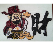Grain paste painting handmade DIY god of wealth can be customized to create financial resources rolling seed painting