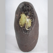 Great Success Qingtian Zhou Village Dragon Egg Stone Engraving Pendulum With Fine Natural Landscape Pure Hand Artwork Through Leakage