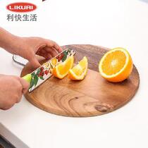 LiFast Thai Import Phase Thiswood Cutting Board Meat Board Chopping Block Large Number Metal Handle Can Hang