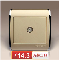 Telie closed circuit TV socket switch panel 86 TH champagne gold one cable TV socket
