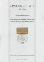 Federal Republic of Germany 1978-16 25th Anniversary of the European Convention for the Protection of Human Rights Birth Paper First Day Commemorative Postmark