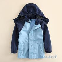 Canoe foreign trade Original Single Spring and Autumn new children outdoor storage splicing windbreaker windbreaker hooded jacket 1