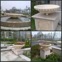 Large glass fiber reinforced plastic sculpture creative flower pot sculpture square beautiful flower pot villa door decorative flower pot