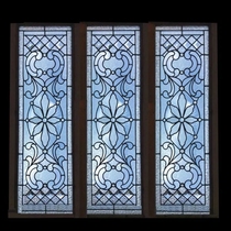 Simple American European style Chinese mosaic art glass sliding door glass porch partition cabinet sliding door core glass