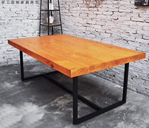 Jinfeng Iron Art American Nordic Iron Art Retro Bar Solid Wood West Dining Table and Chair Combination Rectangular Desk