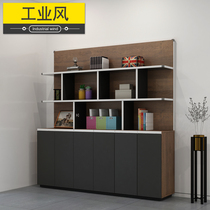 LOFT industrial wind office cabinet bookcase wood leaning against wall cabinet modern minimalist office furniture