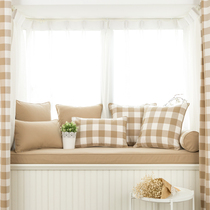Beige large lattice hipster Nordic Japanese wind flutter Mat high density sponge padded tatami mat mat