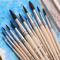 German Da Vinci Davinci Mixed Animal Hair Round Head Watercolor Painting Pen Log Pole 32 Watercolor Pen