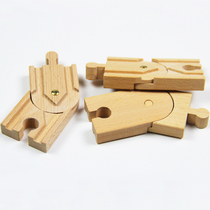 Conversion rail Wooden track loose parts compatible wooden assembly building blocks Magnet small train boy 6 childrens toys 3 years old