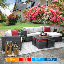 Outdoor Garden Club rattan sofa set imitation rattan leisure club living room reception outdoor balcony furniture combination