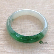 Jade bracelet Jade bracelet Ice species floating green Semi-green moist luster jade delicate counter distribution certificate KH006