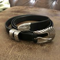 GOROS Takahashi wulang narrow black Western denim belt belt goros spot