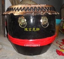 Dragon and Lion Factory specializes in the production of dragon dance lion dance Social fire props: South Lion pure cowhide Buddha dress lion drum 18 inch Black