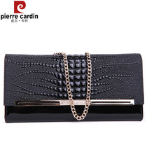 Pierre Cardan Woman Wallet Bull Leather Wallet Woman Long leather zipper woman money clip black Korean version of womens handbags