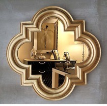 Golden European bathroom mirror special mirror porch mirror porch mirror makeup Wall decorative mirror retro bathroom mirror