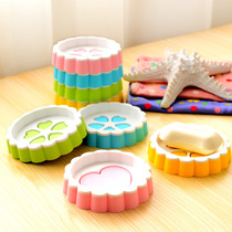Home creative round heart double drain soap box new candy color soap holder soap box