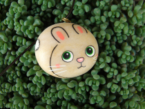Hand drawn rabbit Zodiac necklace pendant Sweater chain Cute stone fun tribe original hand drawn stone