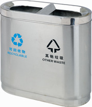 European-style outdoor indoor shopping mall subway stainless steel environmental protection classification Peel trash can large trash bin fruit box