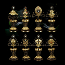 Pure copper Huibao red sandalwood base eight auspicious tantric instruments Auspicious Eight Treasure Nepal craft supply pendulum