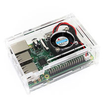  Suitable for Raspberry Pi 2 3rd generation B type acrylic 6 pieces assembled transparent shell can be installed fan box